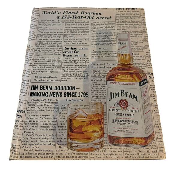 Jim Beam Kentucky Straight Bourbon Whiskey Making News 1968 Vintage Print Ad - Picture 2 of 2